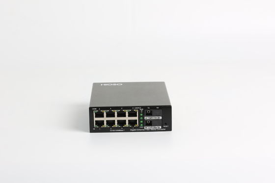 Faser-Optik HiOSO 10/100/1000Mbps 1310nm den Häfen zu des Ethernet-Konverter-8